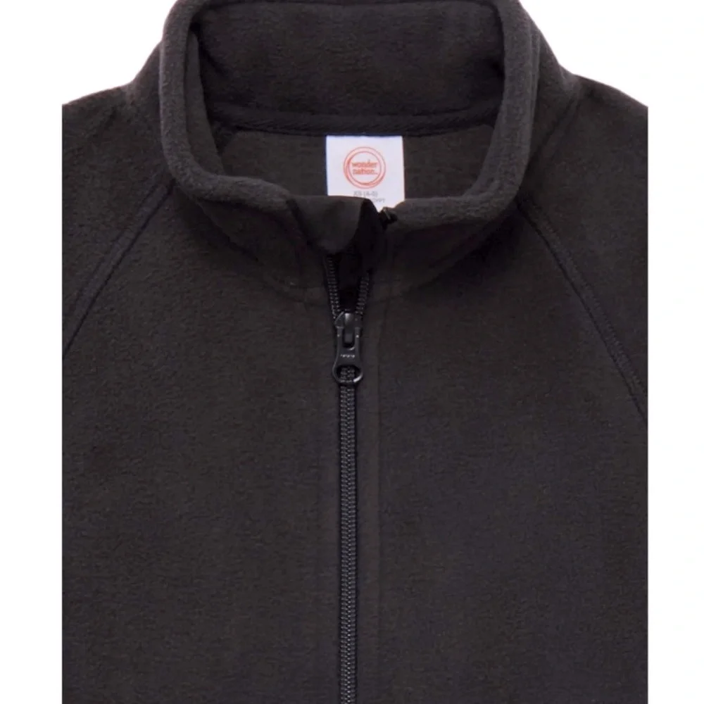 Wonder Nation Toddler Boys Microfleece Jacket Black Zip Up Fleece